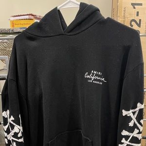 Amiri black bones hoodie